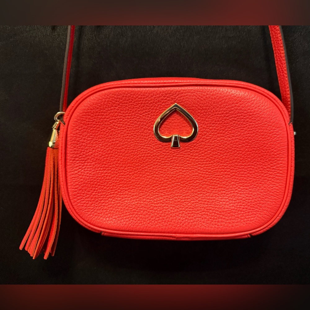 Kate Spade Leather Kourtney Stoplight Camera Red/Gold Crossbody Bag NWT